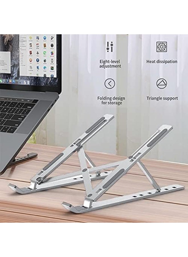 Desktop laptop stand, foldable portable laptop stand made of ABS + silicone, notebook stand with good ventilation for MacBook Pro Air, Lenovo, Dell, HP, laptops and tablets - Image 1